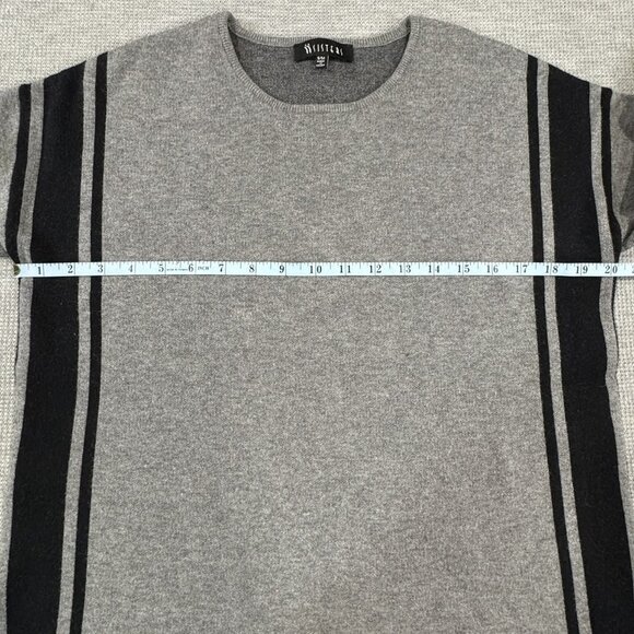 2 Sisters Sweater Womens S/M Dolman Split Hem Crew Neck Long Sleeve Black Gray - Picture 9 of 12